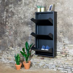 Schoenenkast Bobbie 3 laden zwart (6 paar schoenen) - 8