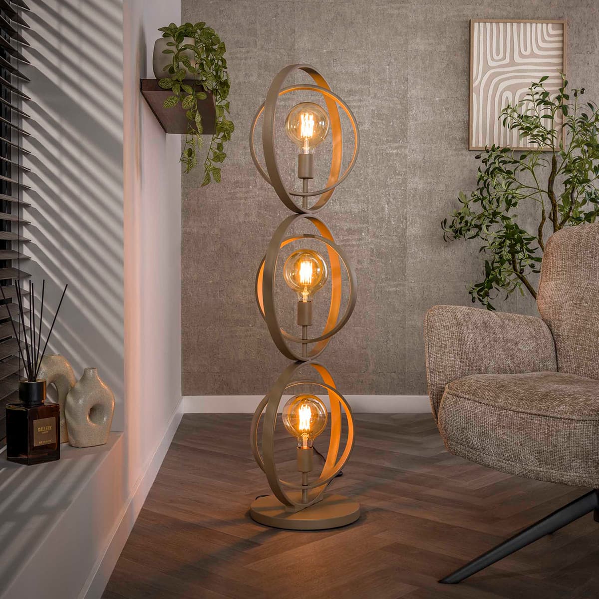 Vloerlamp Turner 3L Beige  - 1