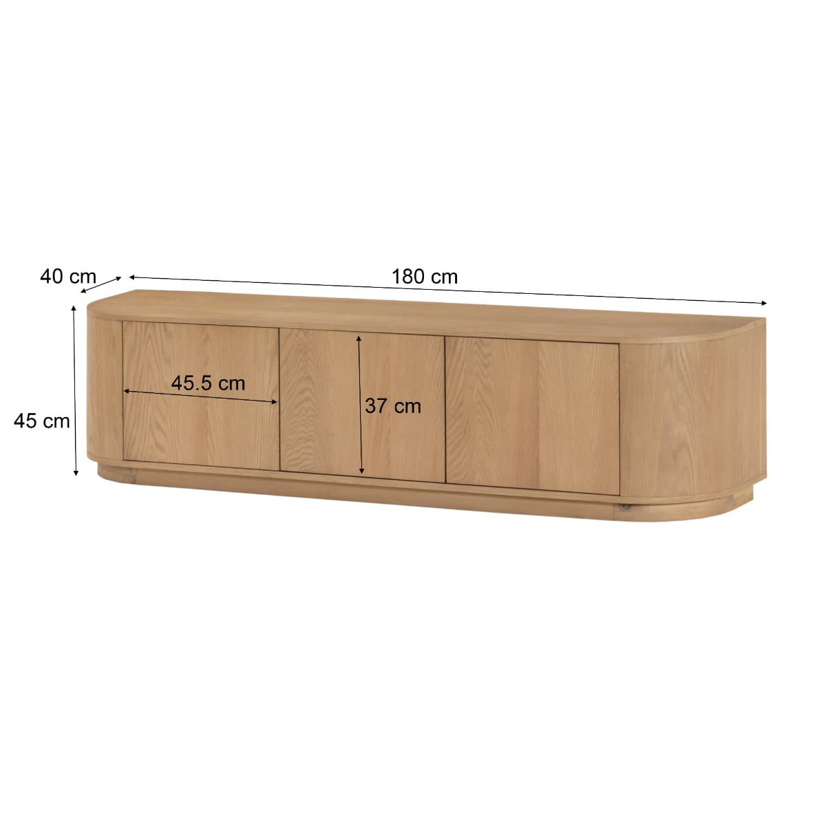 Tv-Meubel Novy 180 cm Naturel - 4