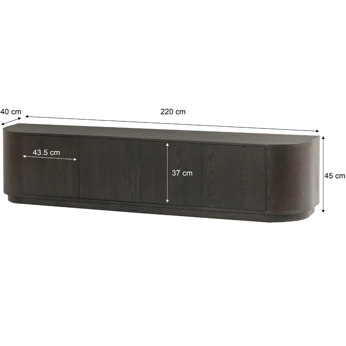 Tv-Meubel Novy 220 cm Espresso - 4