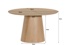 Eettafel Novy Rond 130 cm Naturel - 3