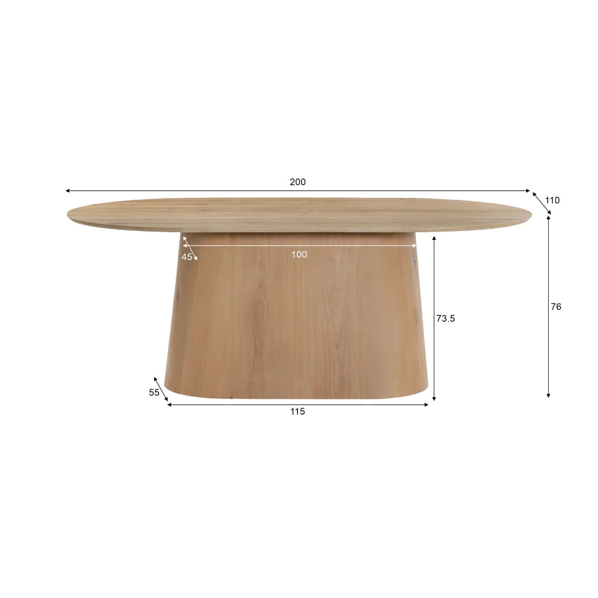 Eettafel Novy 200 cm Naturel - 5