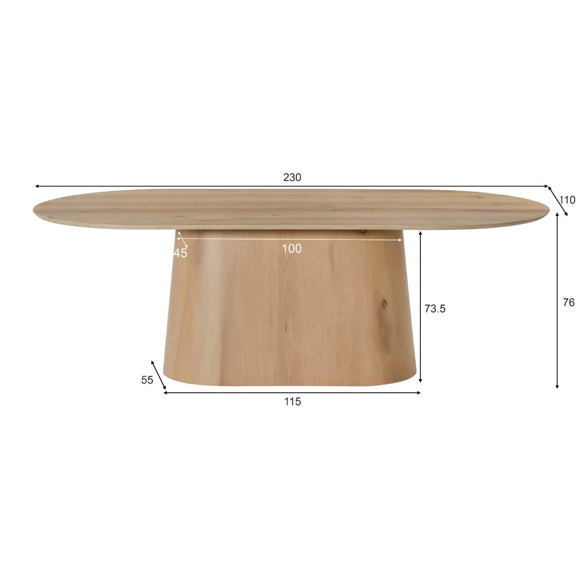 Eettafel Novy 230 cm Naturel - 5