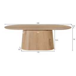 Eettafel Novy 230 cm Naturel - 5