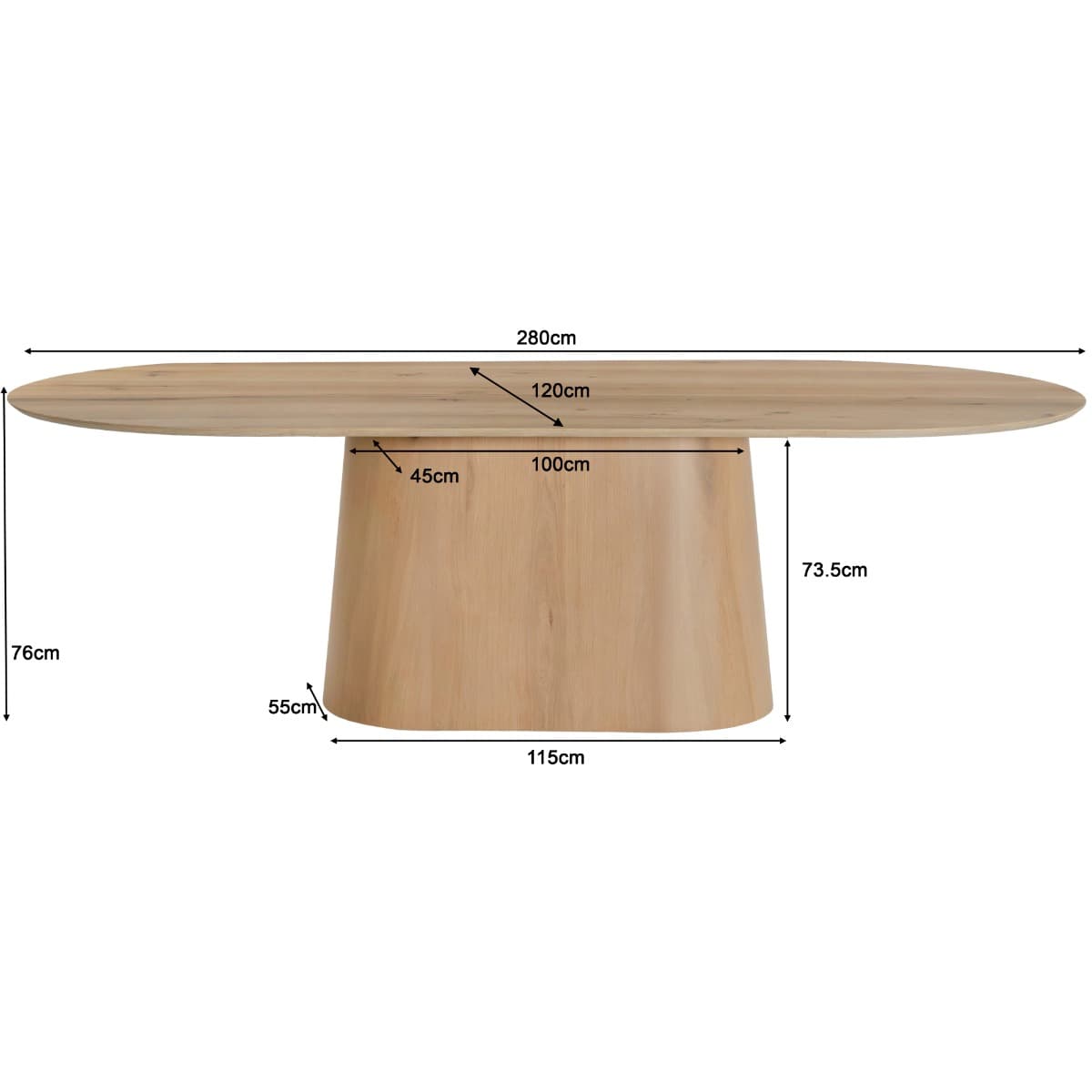 Eettafel Novy 280 cm Naturel - 5