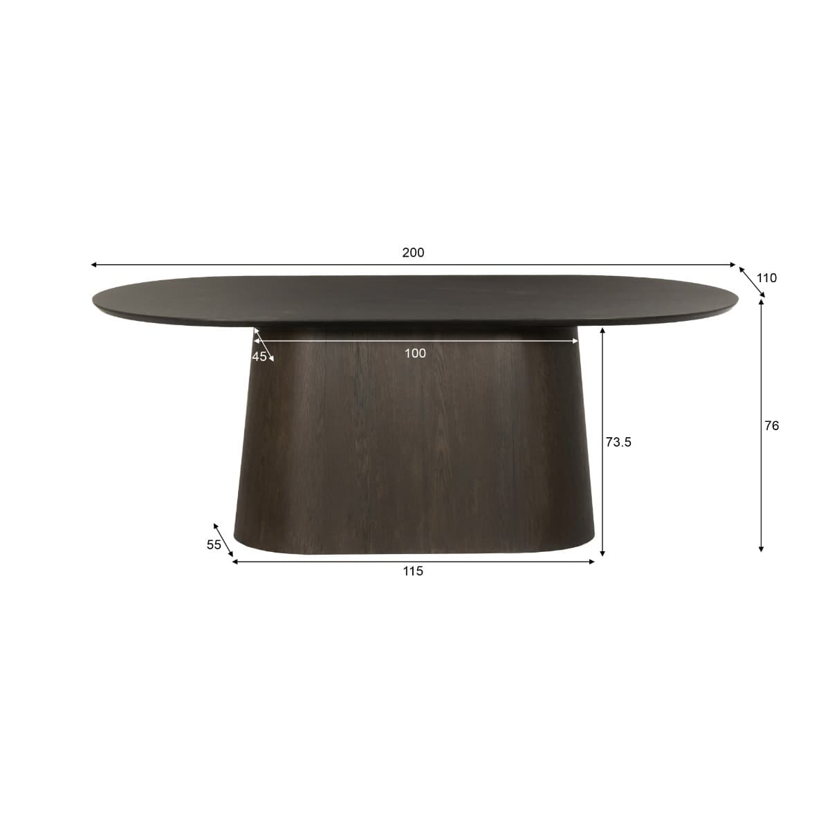 Eettafel Novy 200 cm Espresso - 5