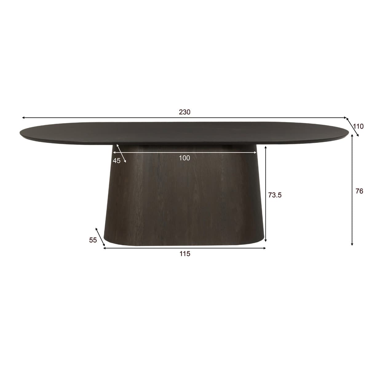 Eettafel Novy 230 cm Espresso - 5