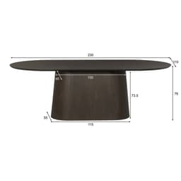 Eettafel Novy 230 cm Espresso - 5