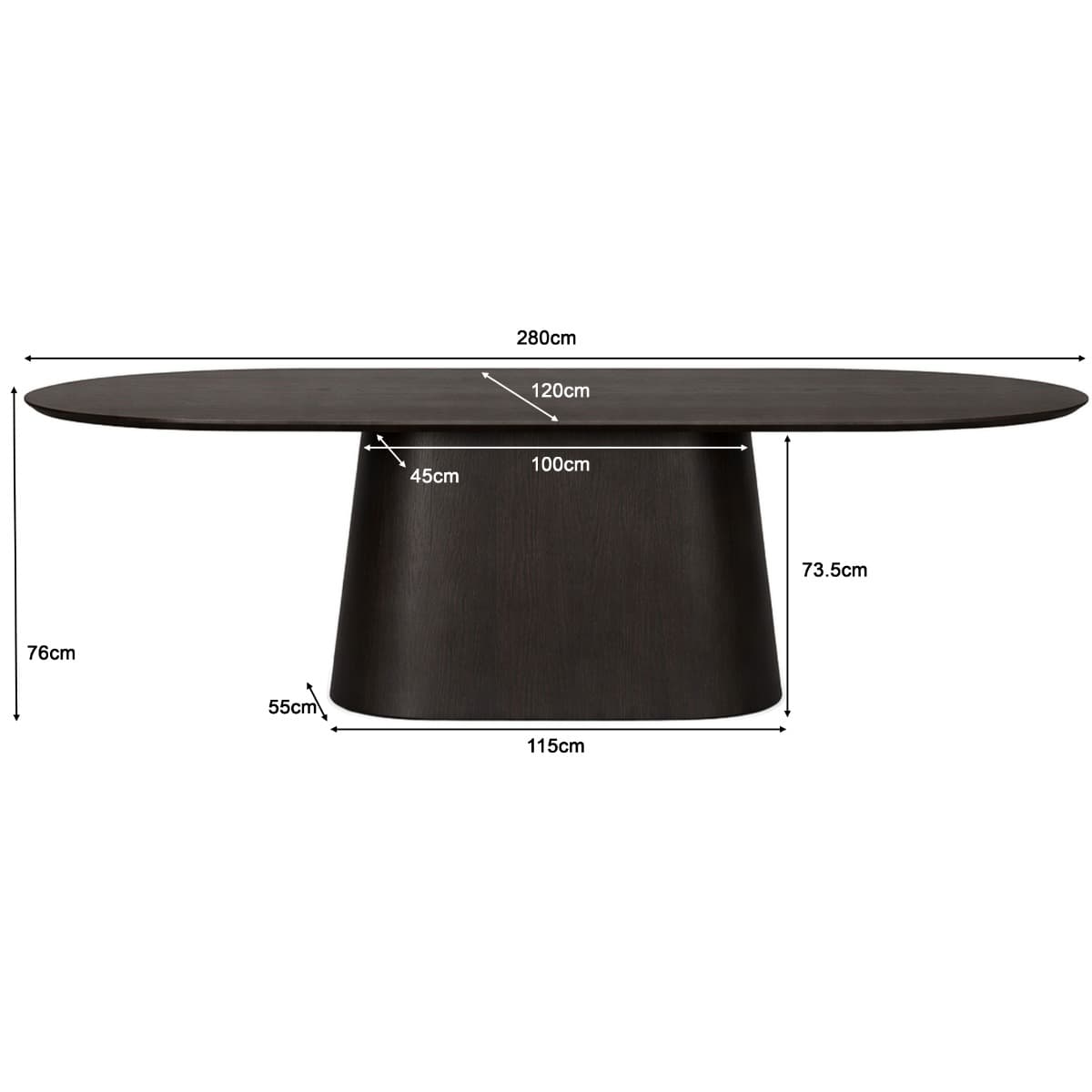 Eettafel Novy 280 cm Espresso - 4