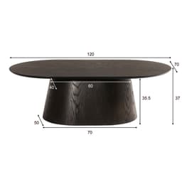 Salontafel Novy 120 cm Espresso - 5