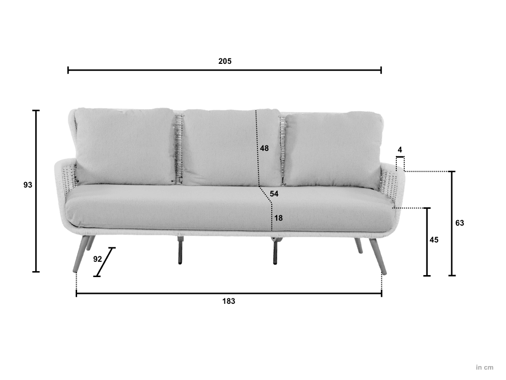 Key Largo Ivory - Lounge tuinbank 3-Zits  Apple Bee - 5