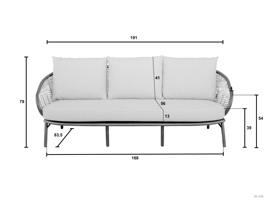 Pine Key Bronze - Lounge Tuinbank 3 zits  Apple Bee - 6