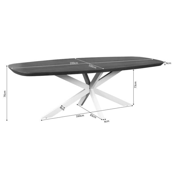 Eettafel Madison Deens Ovaal 200 cm - 4