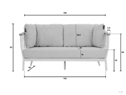Loungebank 150 cm Condor Black Apple Bee - 3