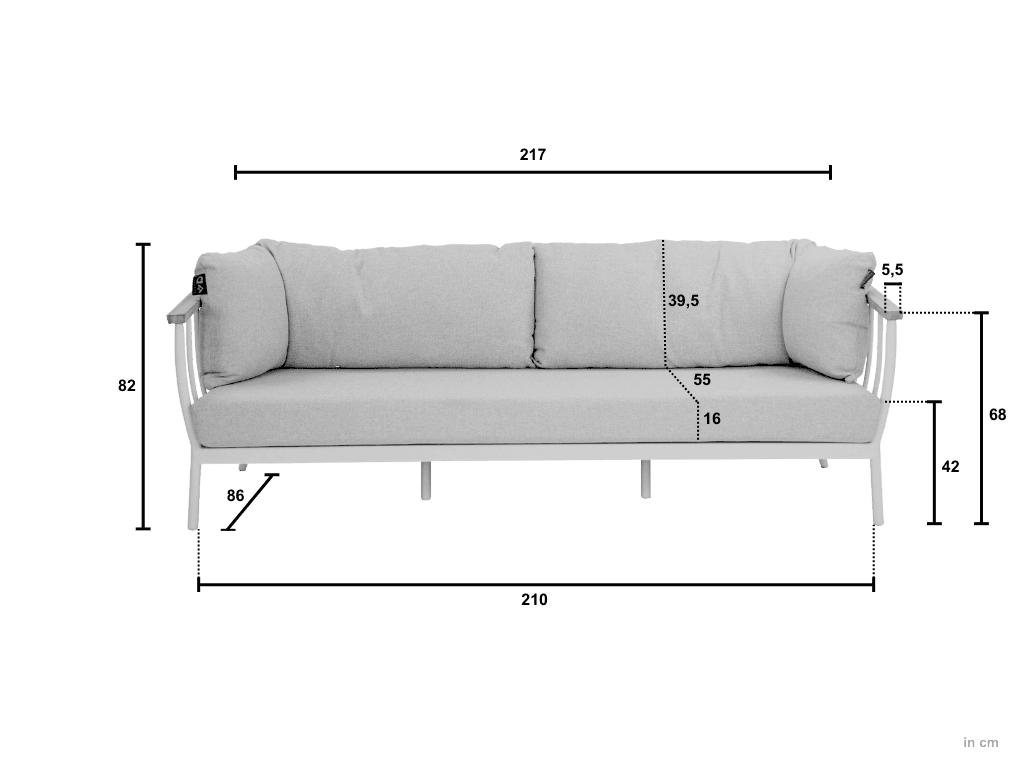 Loungebank 217 cm Condor Black Apple Bee - 5