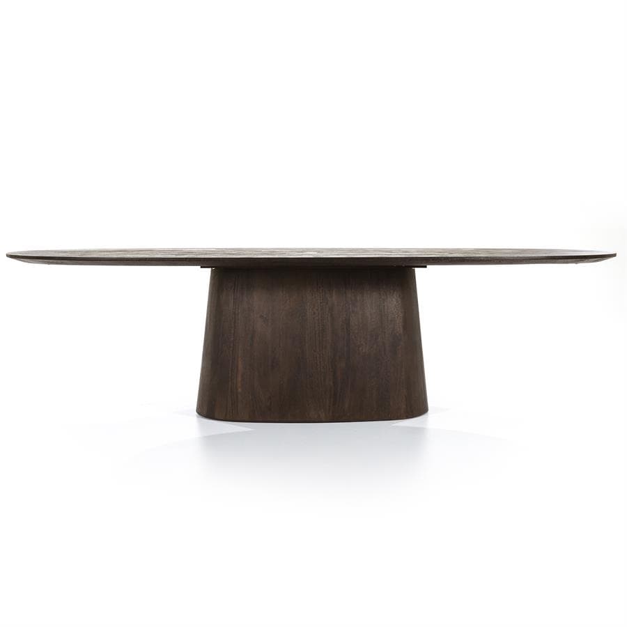 Eettafel Aron ovaal 300x110 - bruin - 1