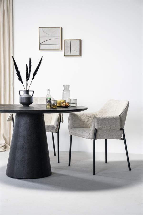 Eettafel Aron rond 130 - zwart - 1