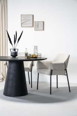 Eettafel Aron rond 130 - zwart - 1