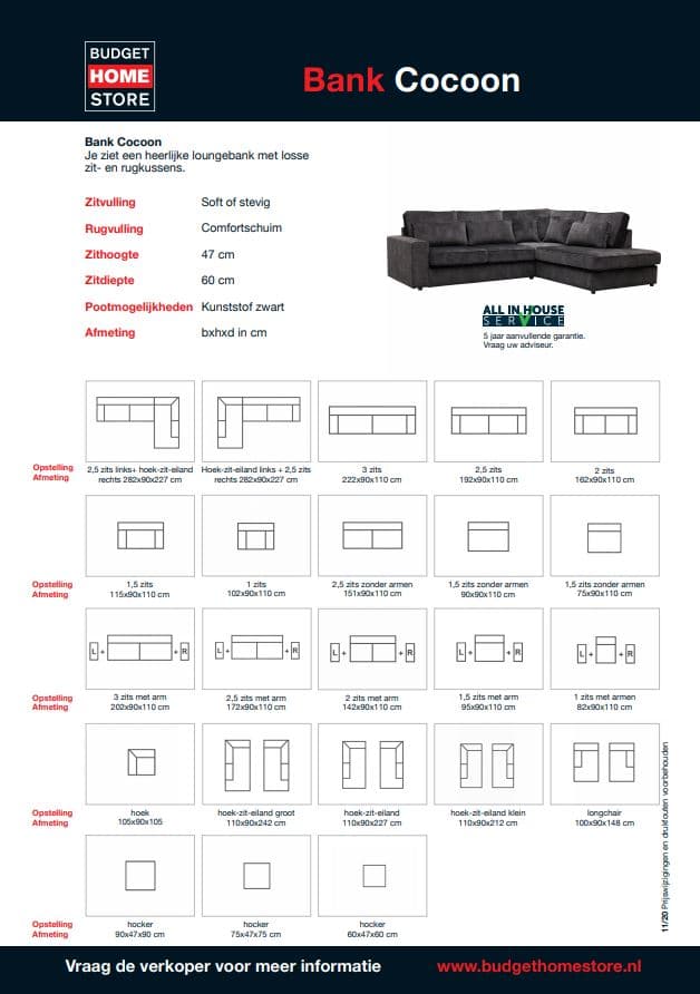 Hoekbank Cocoon Adore Antraciet Rechts - 6