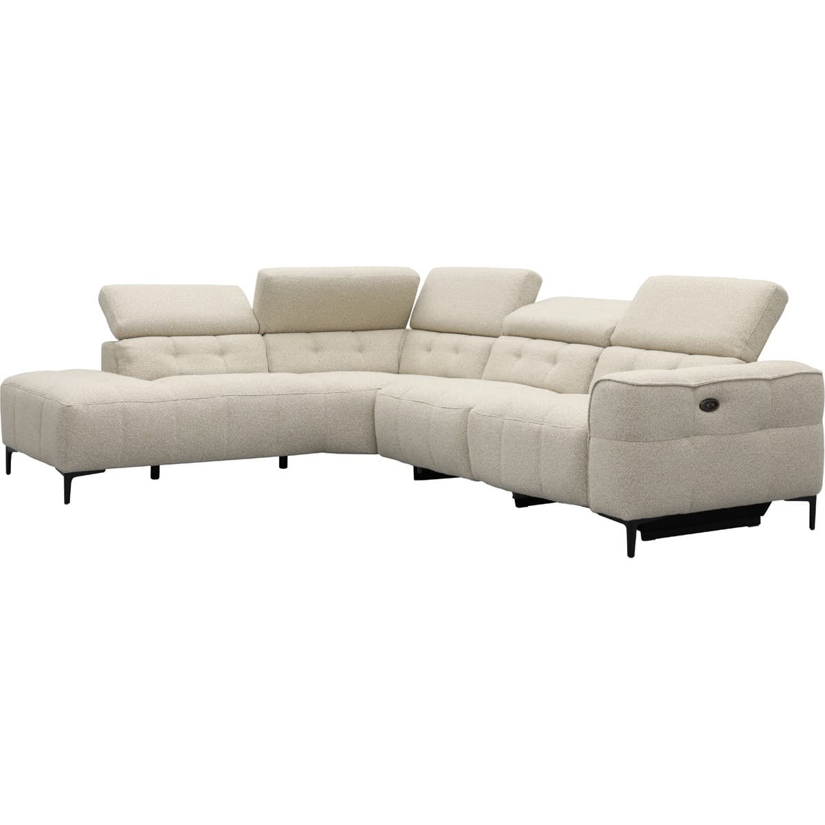 Bank Robin hoekziteiland links + 2,5-zits met 1 elektrische relax (eendelig) rechts - 7