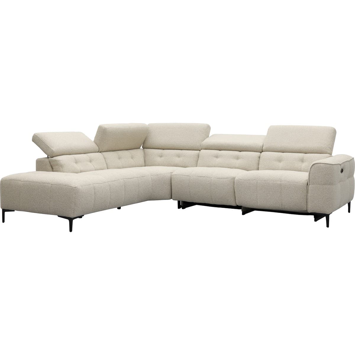 Bank Robin hoekziteiland links + 2,5-zits met 1 elektrische relax (eendelig) rechts - 12