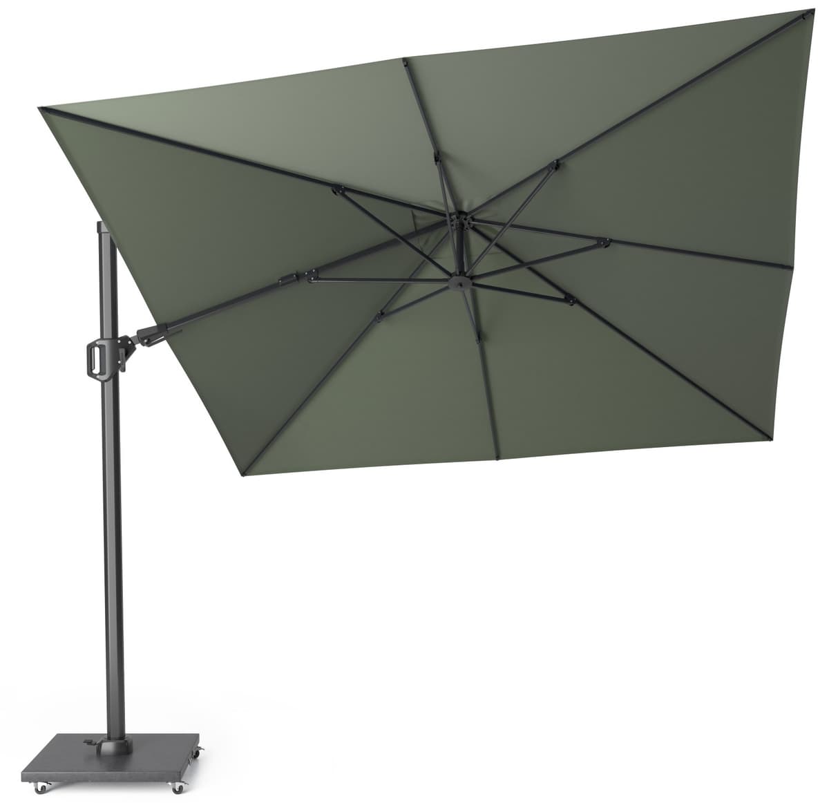 Zweefparasol Challenger T² 300x300 cm Olive Platinum - 2