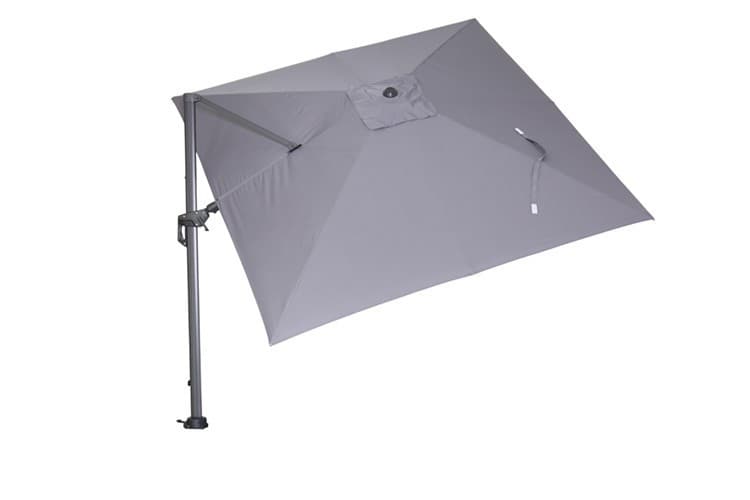 Parasol Hawaii Vierkant 300x300 Lichtgrijs + poot Ancona 90 kg - 4