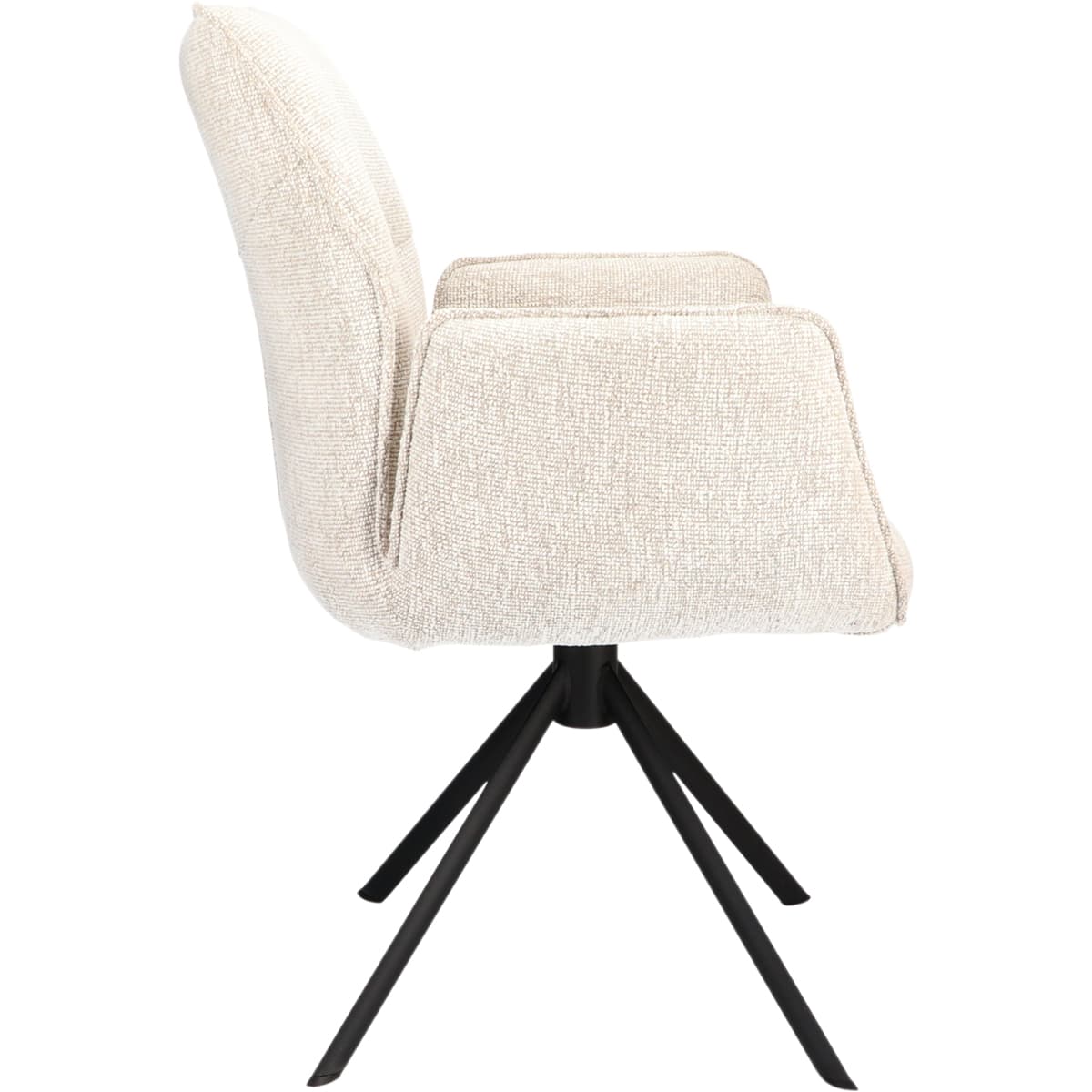 Eetkamerstoel Odin met arm in stof Lodge Linnen - 5