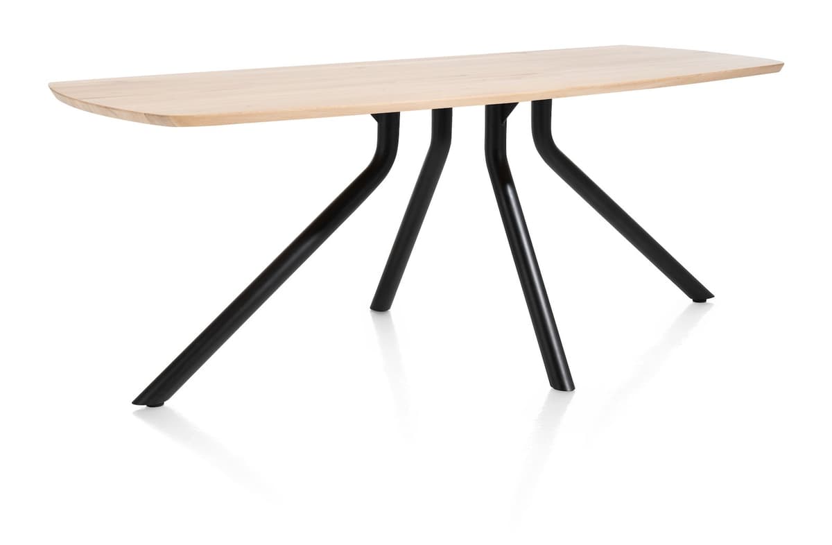 Tafel ovaal 190x100 cpt Arvada Centrale poot zwart natural - 2