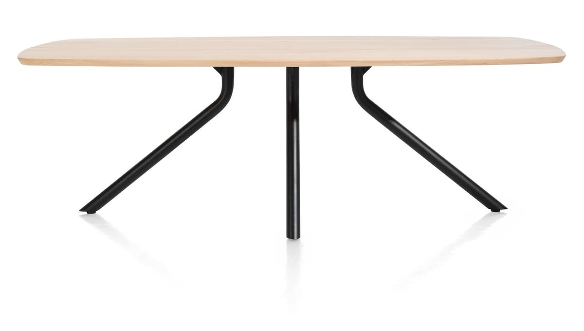 Tafel ovaal 220x110 cpt Arvada Centrale poot zwart natural - 1