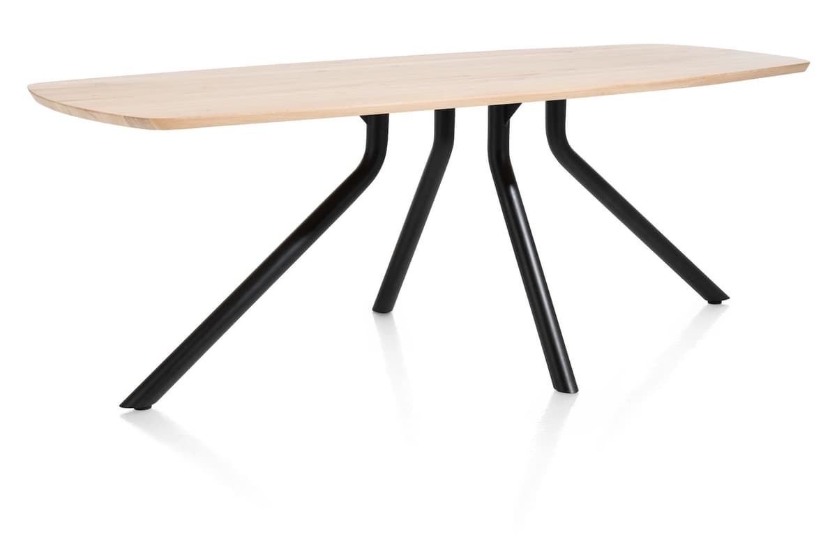 Tafel ovaal 220x110 cpt Arvada Centrale poot zwart natural - 2