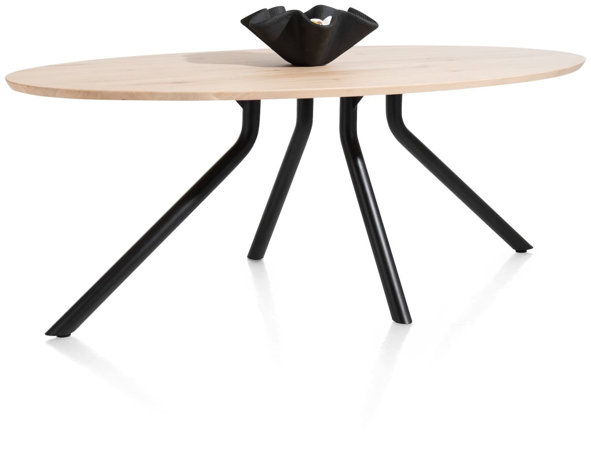 Tafel ellips 220x110 cp Arvada Centrale poot zwart natural - 2