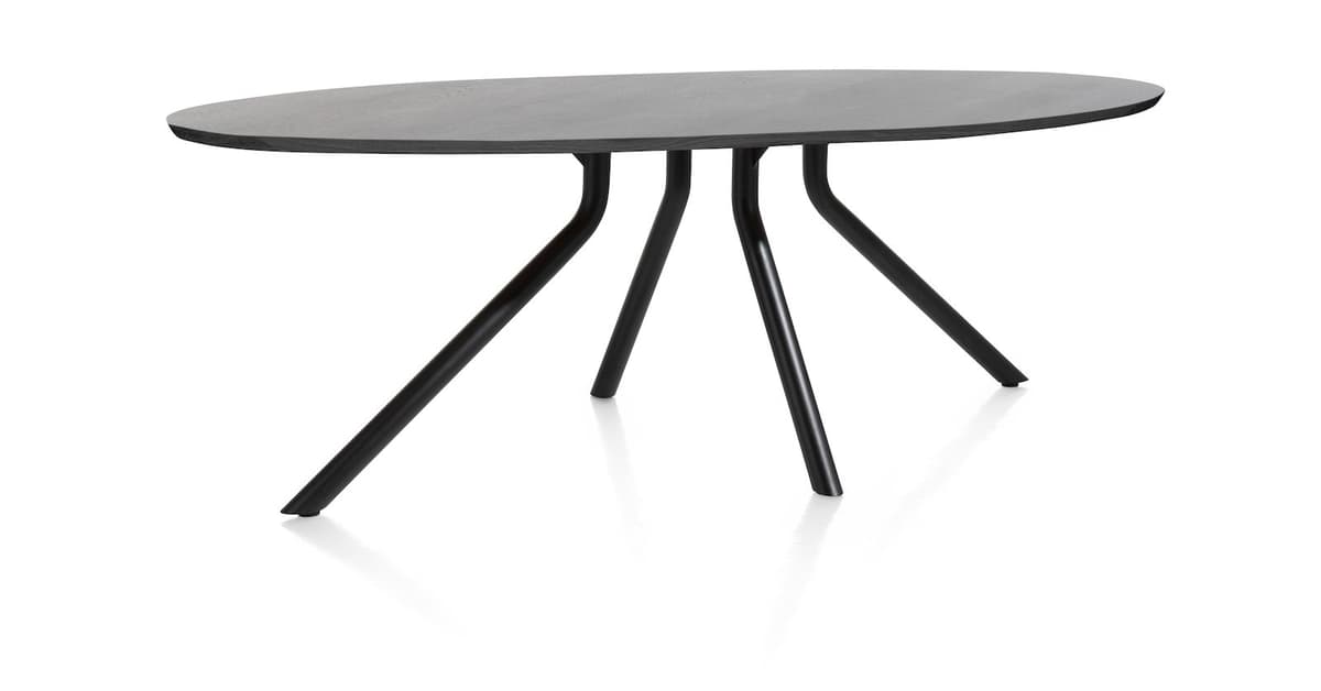 Tafel ellips 250x110 cp Arvada Centrale poot zwart Onyx - 2