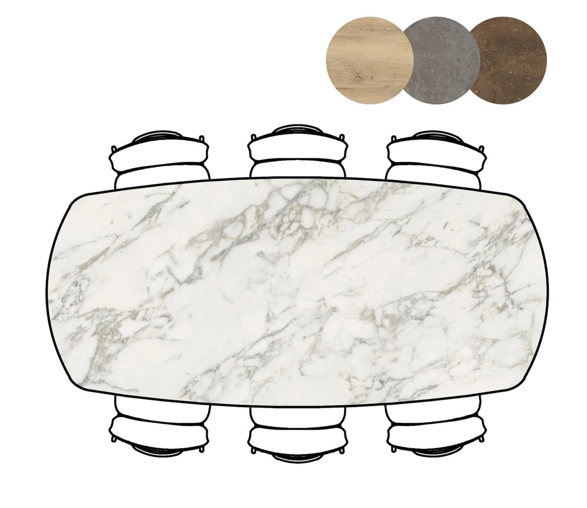 Bartafel ovaal 110x240 Masura wit - 2